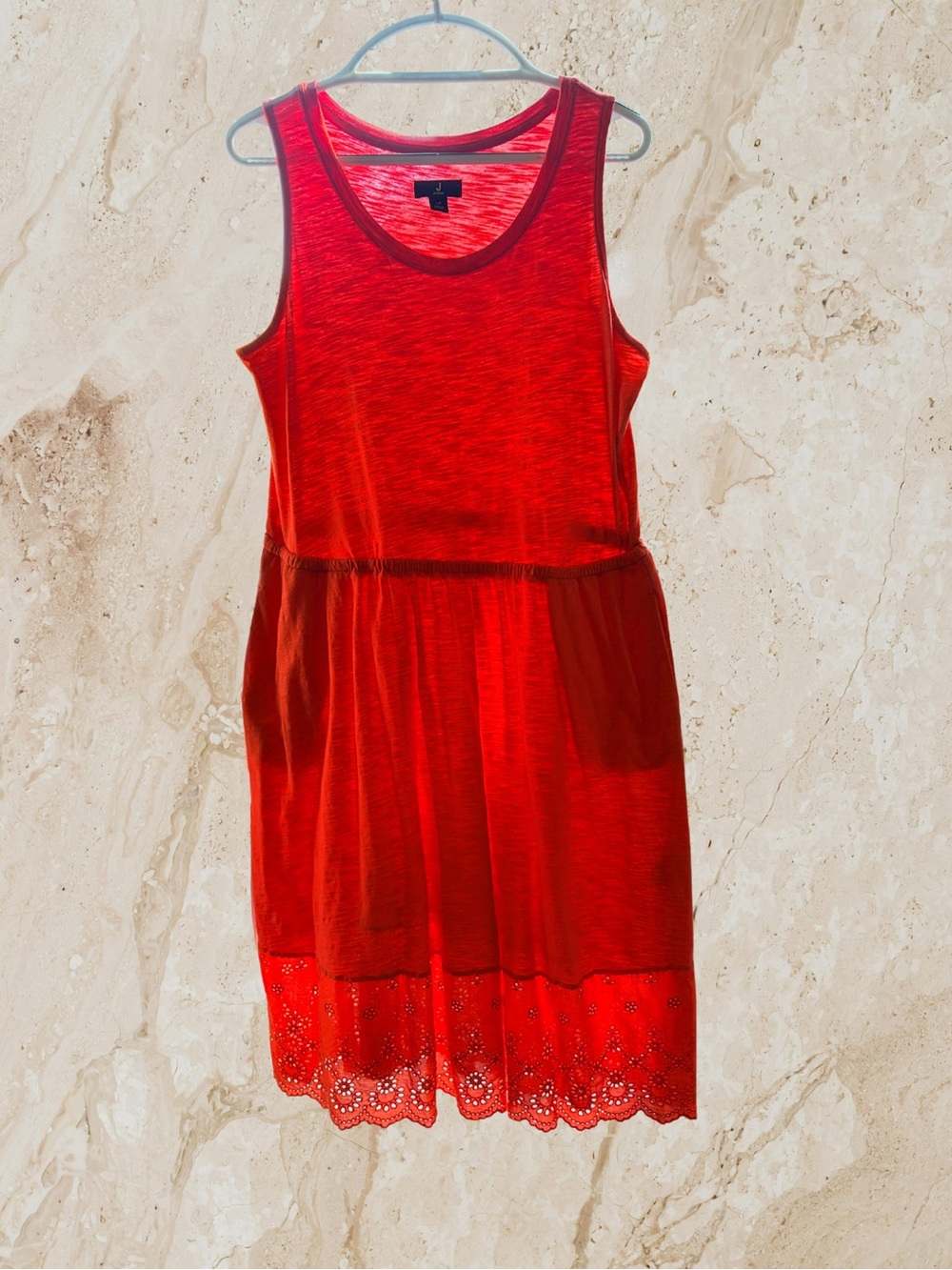 Jason Wu PETITE Orange Sleeveless Eyelet-Hem Dress